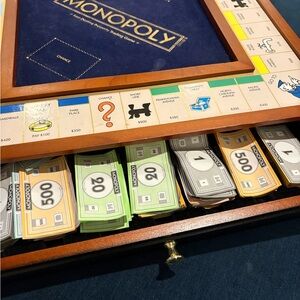 Monopoly Classic Board Game with Wooden Case